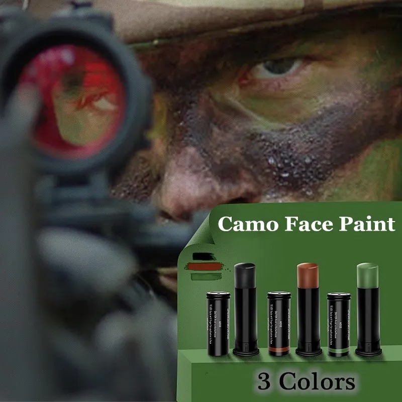 Camo Face Paint - Внешние фанаты, 3 цвета, искусственная кожа,
