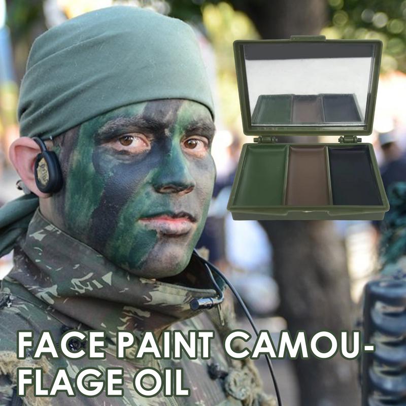 Camo Face Paint - 3-цветные армейские болельщики CS для стрельбы,