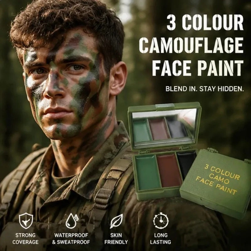 Трехцветная маскировочная крас – обзор и цена Camo Face Paint