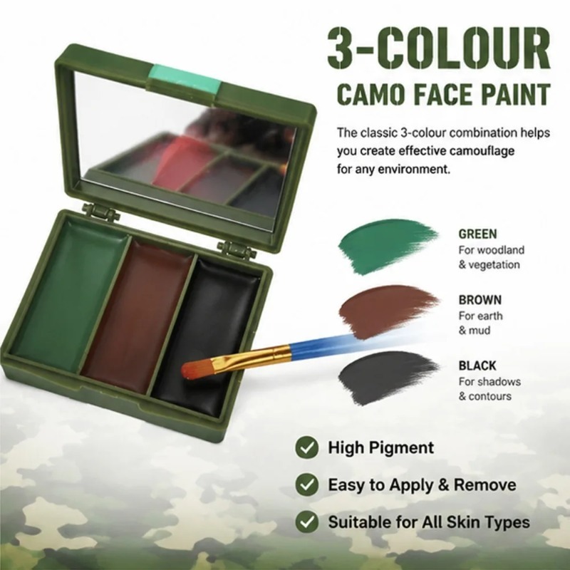 Камуфляжная маскарадная краска – обзор и цена Camo Face Paint